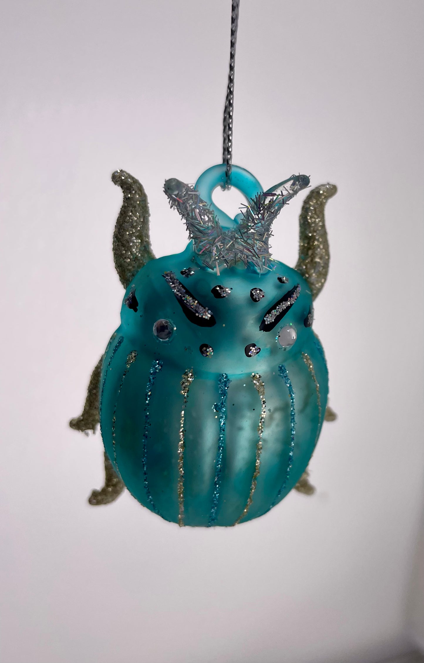 Glittered & Jeweled Blown Glass Insect Ornaments