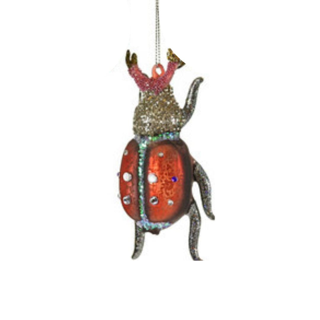 glittered & jeweled blown glass insect ornaments