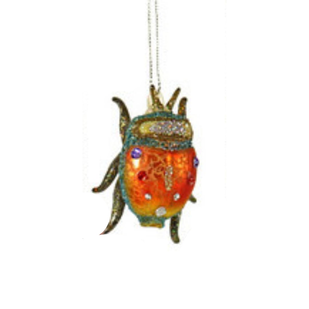 glittered & jeweled blown glass insect ornaments