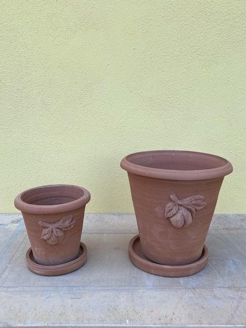 multiple sizes of peach pot, peach terra cotta pot, italian terra cotta