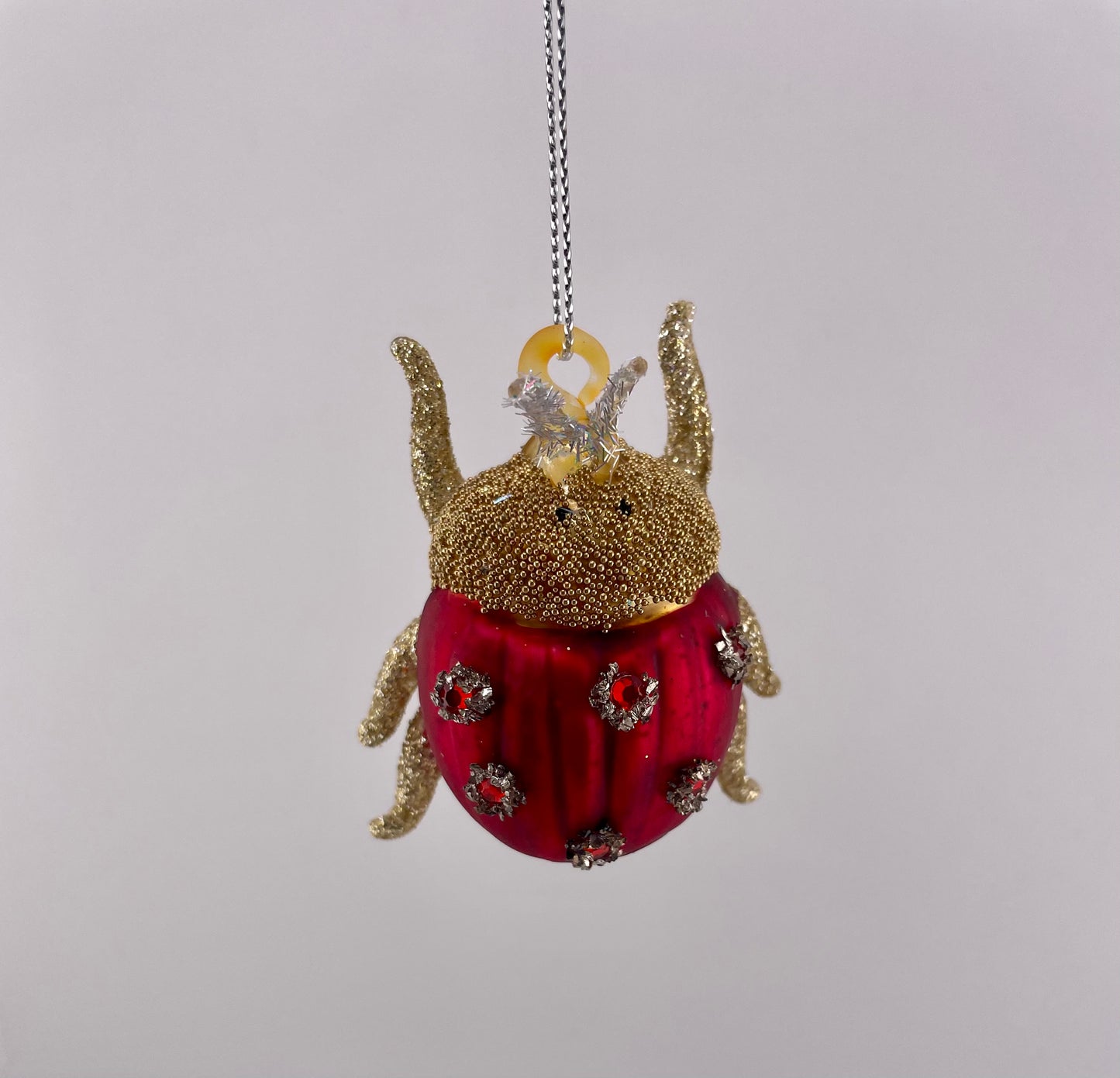 Glittered & Jeweled Blown Glass Insect Ornaments