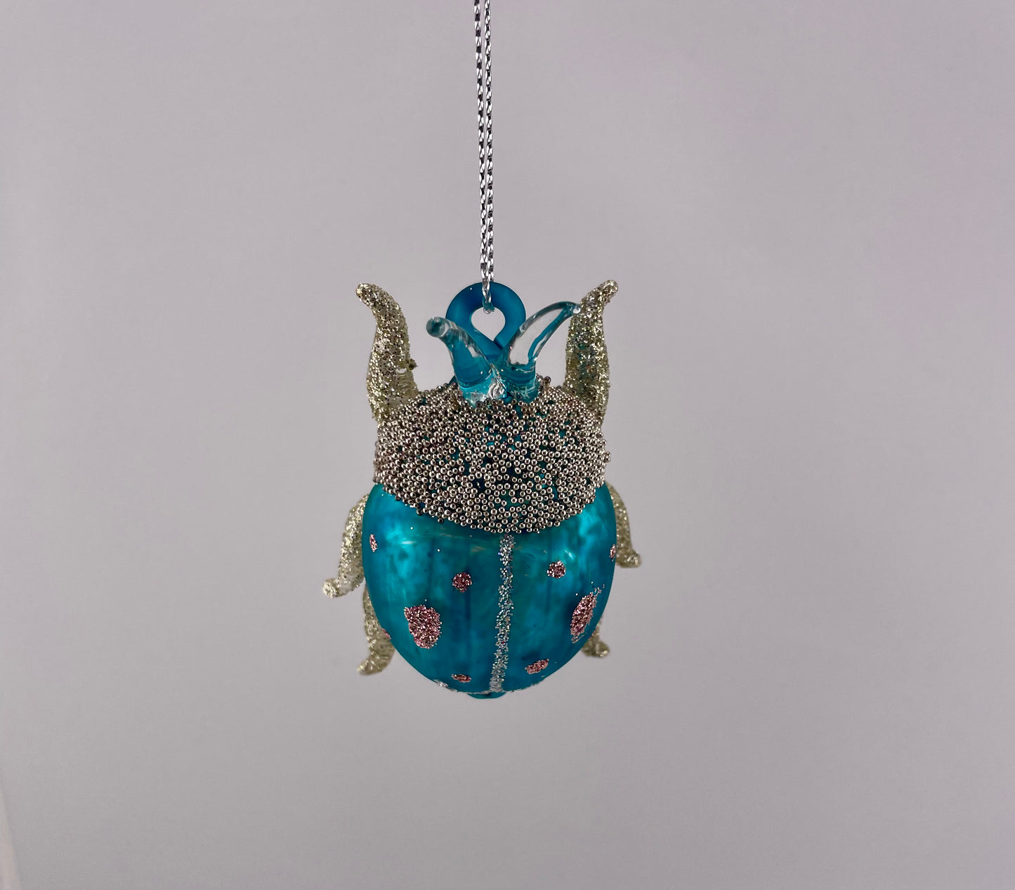Glittered & Jeweled Blown Glass Insect Ornaments