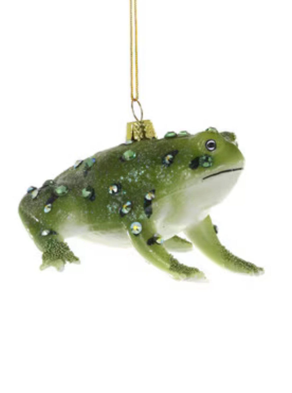 Jeweled Meadowlands Frog Glass Ornament