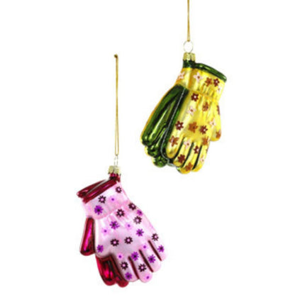 Gardening Gloves Glass Ornament