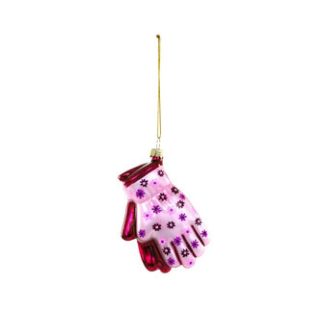 Gardening Gloves Glass Ornament